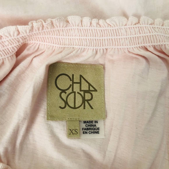 Chaser Off Shoulder shirred boho Pink top size XS - Picture 5 of 14